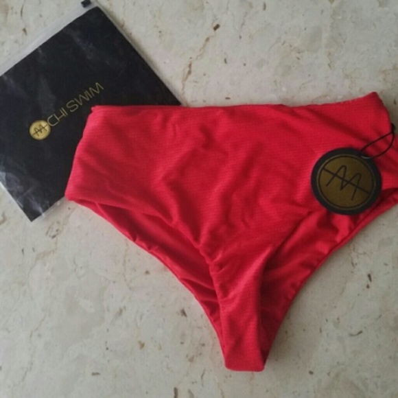 Mochi Swim Bikini SET Top&Bottom in RED Fever M Si - Picture 6 of 8
